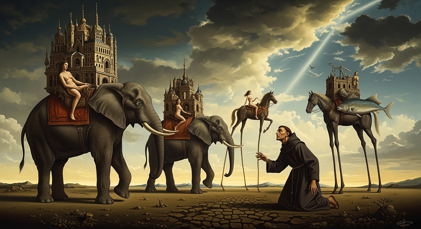 Kuszenie św. Antoniego - Salvador Dali