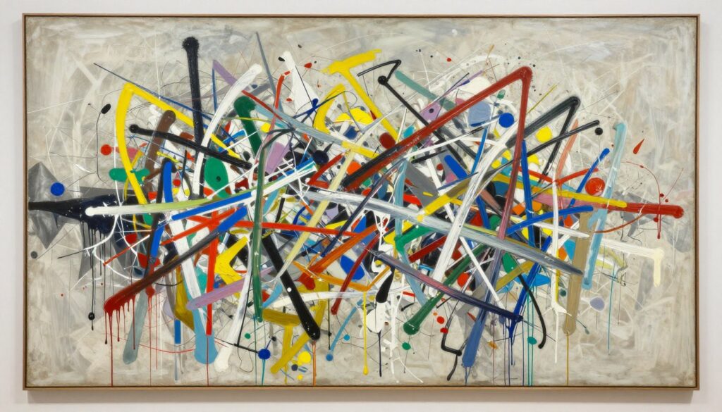 Jackson Pollock No. 1A 1948 drip painting technika kapania