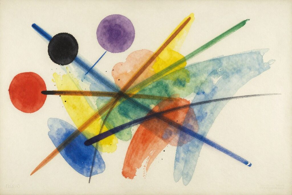 Wassily Kandinsky pierwsza akwarela abstrakcyjna z początków abstract art