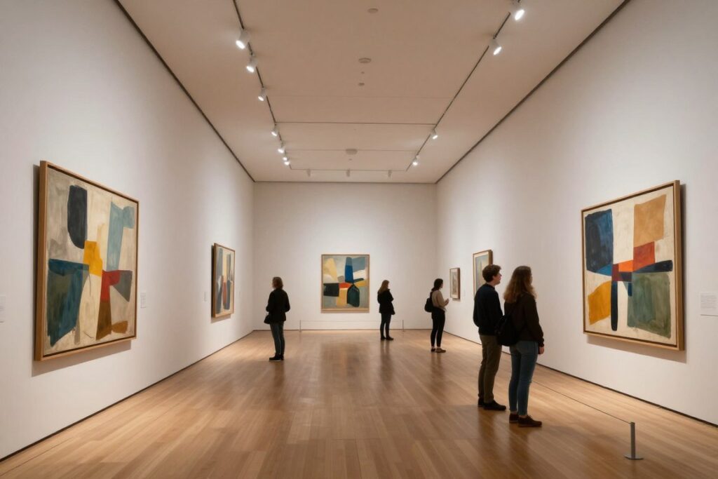 muzeum sztuki nowoczesnej galeria z abstract paintings